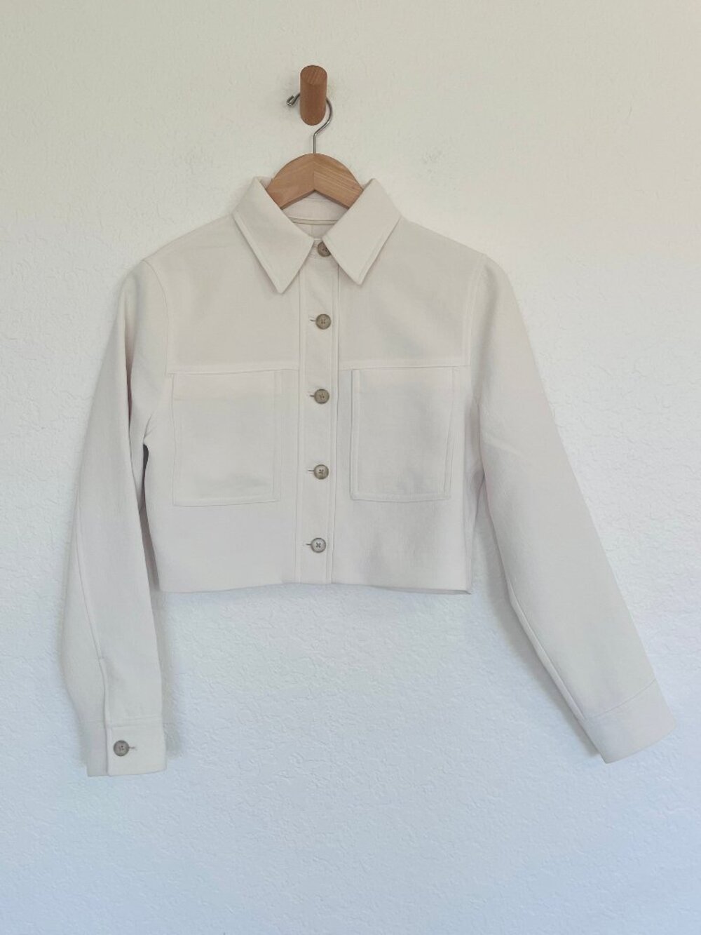 NEW! Artizia Wilfred Little Cropped Jacket Button In Light Birch/Ivory XS - Picture 2 of 16